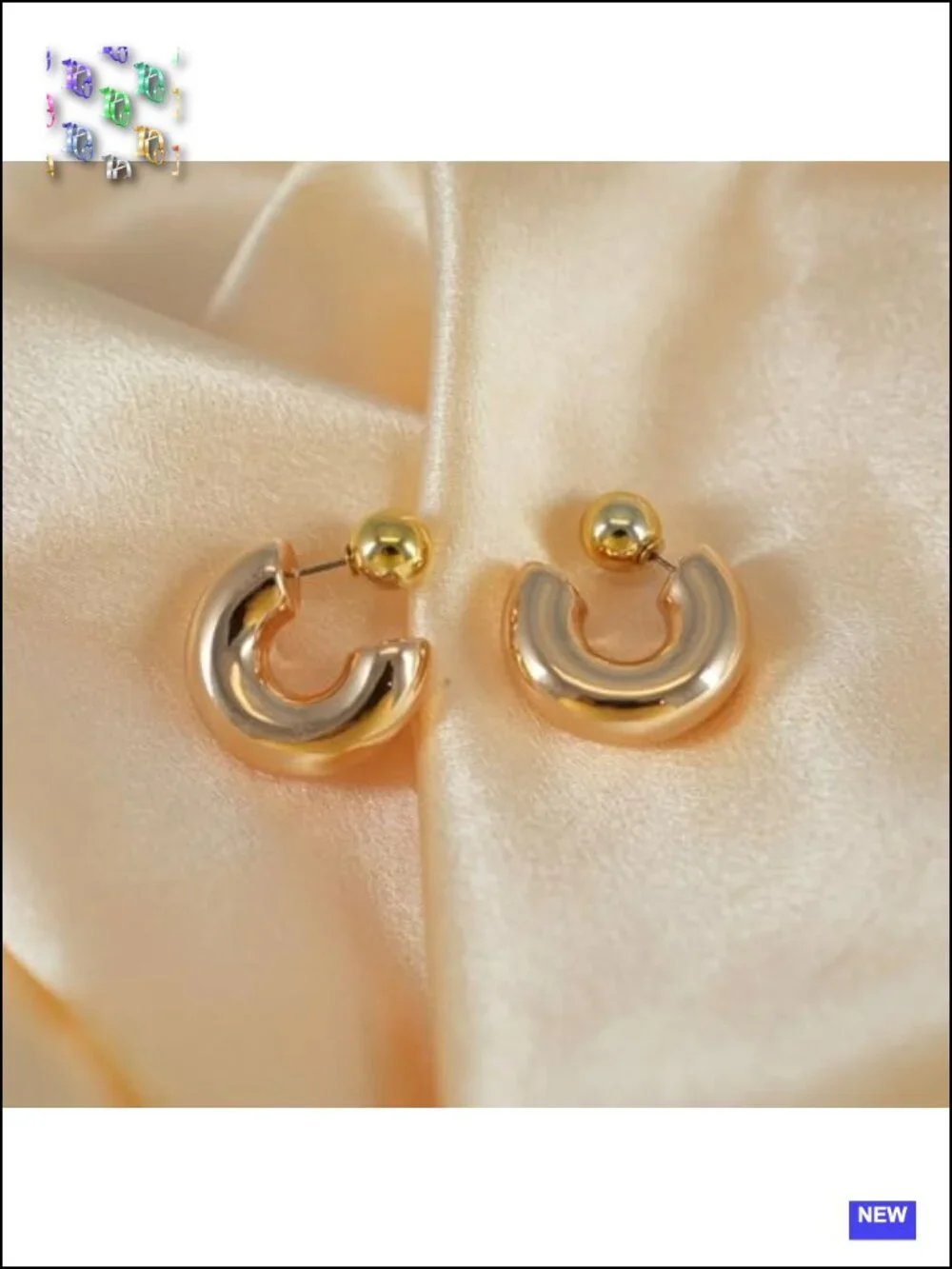 Chunky Open Geometric Hoop Earrings for Women - Gold Silver Costume Jewelry Gift